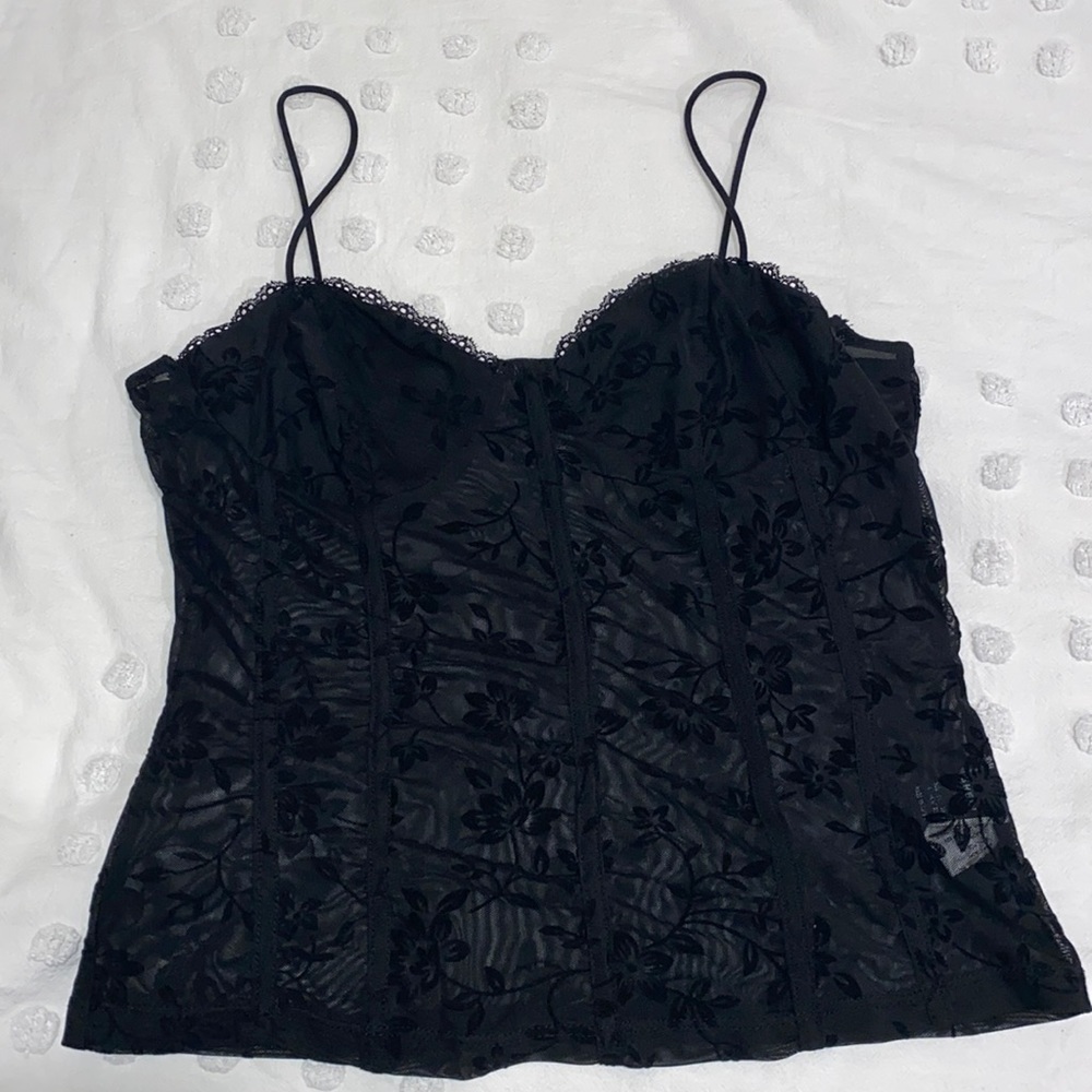 Black Cropped Tank Top